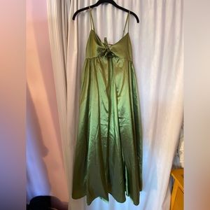 Urban Outfitters Open Front Tie Dress Green